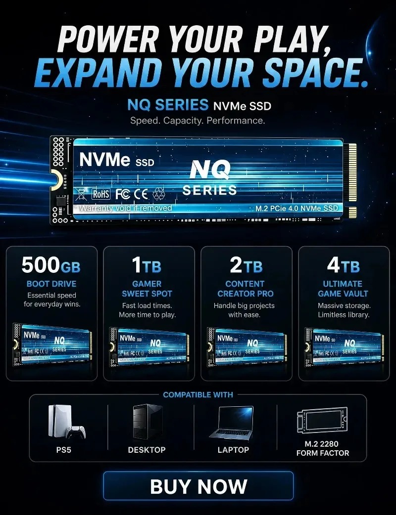قرص تخزين NQ SERIES NVME SSD ب - مراجعة M.2 Nvme 4Tb Pcie 4.0 Ssd وسعره