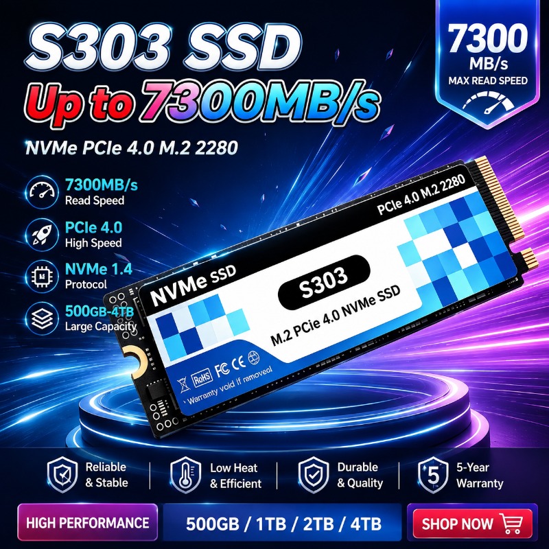 قرص تخزين SSD داخلي S303 M.2 N - مراجعة M.2 Nvme 4Tb Pcie 4.0 Ssd وسعره
